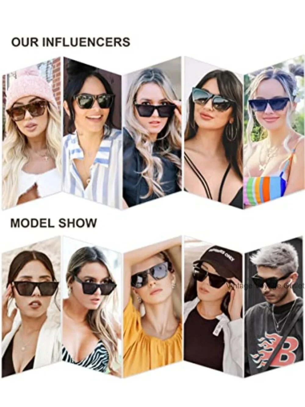 Oversized Square Cateye Polarized Sunglasses Women UV400